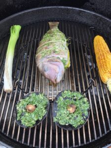 dorade mais en prei op de bbq